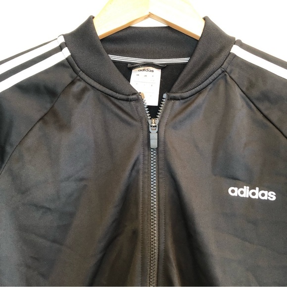 ๐ 6/$60, Adidas Track Jacket, Black, White, Large - Picture 2 of 5